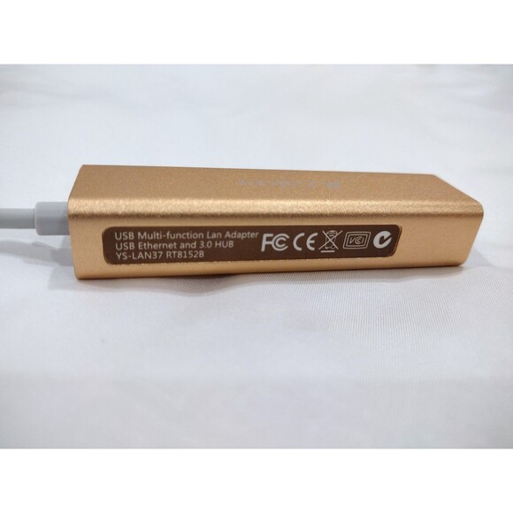 Azaker 3-Port USB 3.0 Aluminum Portable Data Hub w Gigabit Ethernet Port Adapter - Picture 4 of 6